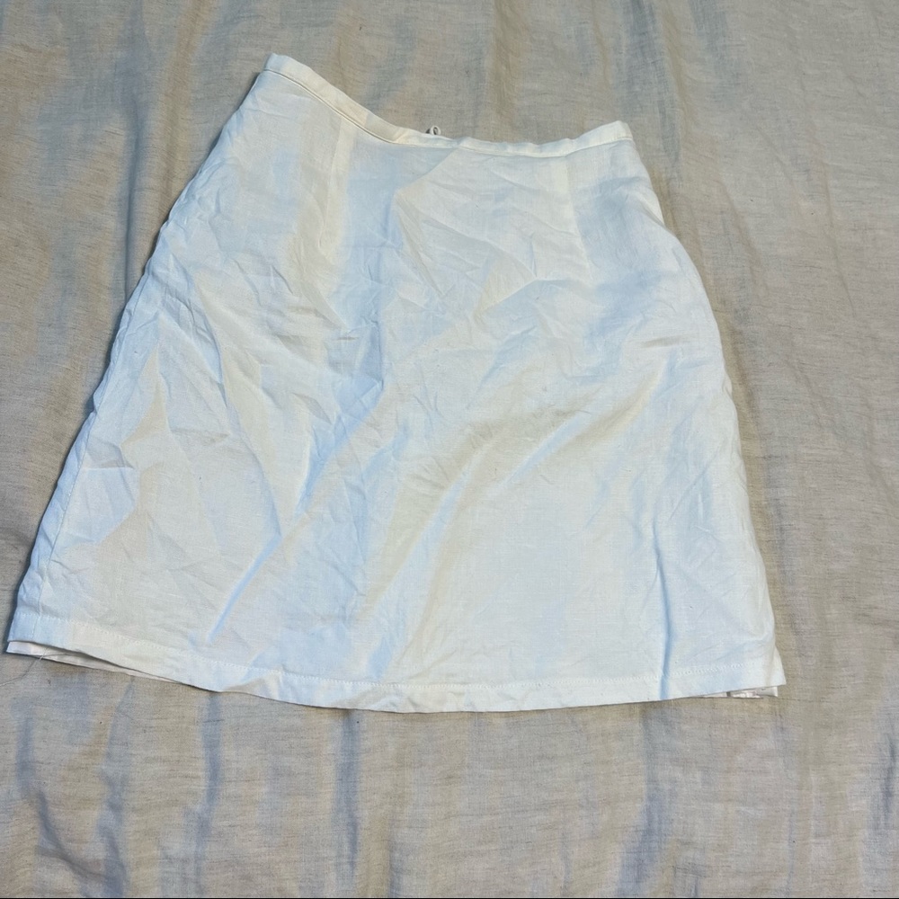 Linen preppy white xs skirt